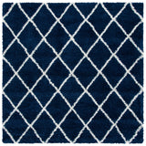 Safavieh Hudson Shag 7'-0" x 7'-0" Rug in Navy / Ivory
