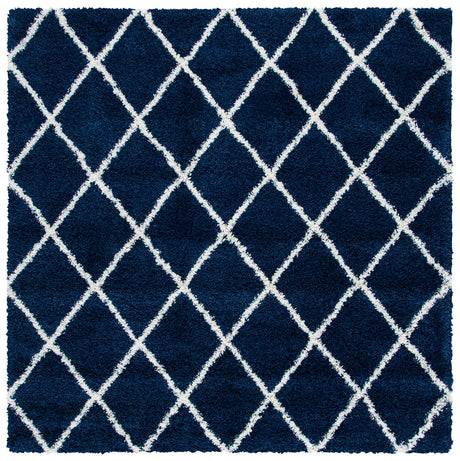 Safavieh Hudson Shag 7'-0" x 7'-0" Rug in Navy / Ivory