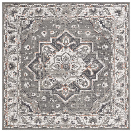 Safavieh Pyramid 6'-7" x 6'-7" Rug in Grey / Ivory