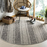 Safavieh Courtyard 6'-7" x 6'-7" Rug in Light Grey / Black