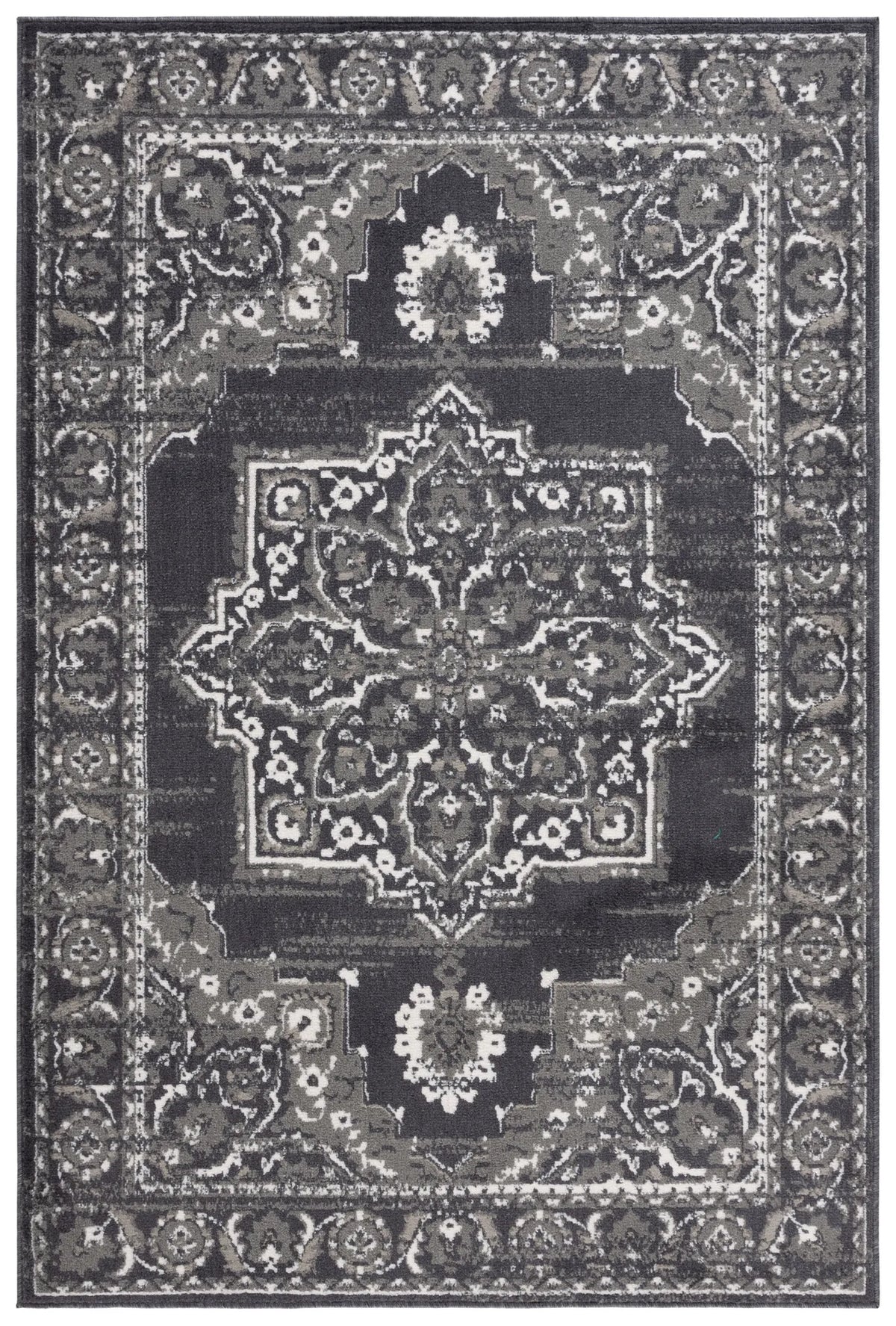 Safavieh Pyramid 4'-5" x 6'-5" Rug in Charcoal / Ivory
