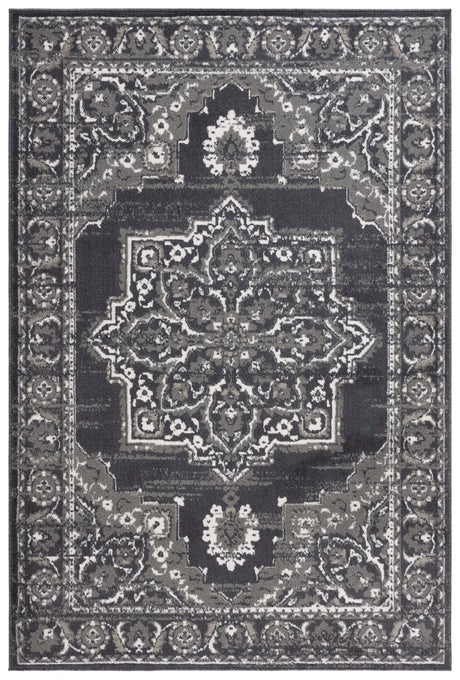 Safavieh Pyramid 4'-5" x 6'-5" Rug in Charcoal / Ivory