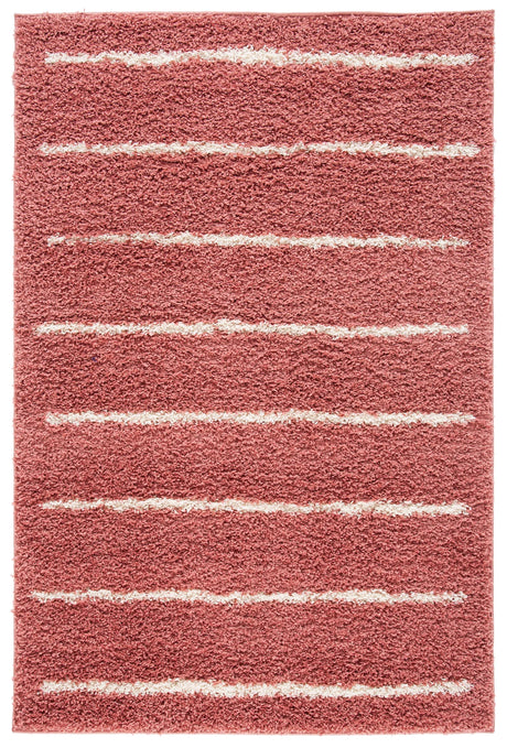 Safavieh Venus Shag 600 4'-0" x 6'-0" Rug in Pink / Ivory