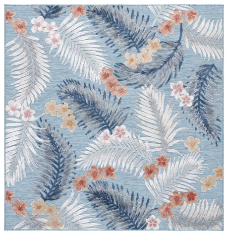 Safavieh Cabana 6'-5" x 6'-5" Rug in Aqua / Ivory