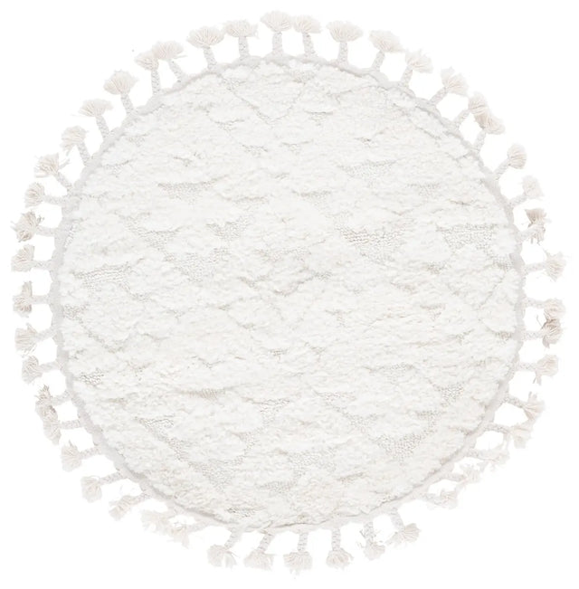 Safavieh Moroccan Tassel Shag 3'-0" x 3'-0" Rug in Ivory