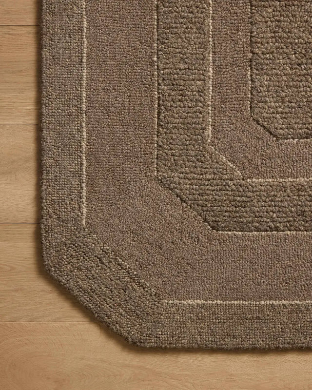 Loloi Clayton CLN-01 Bark Rug - corner on wood