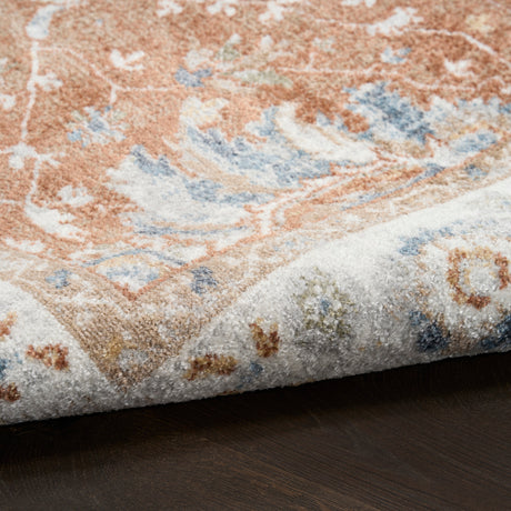 Nourison Astra Machine Washable ASW20 Machine Made Rust, Ivory Rug