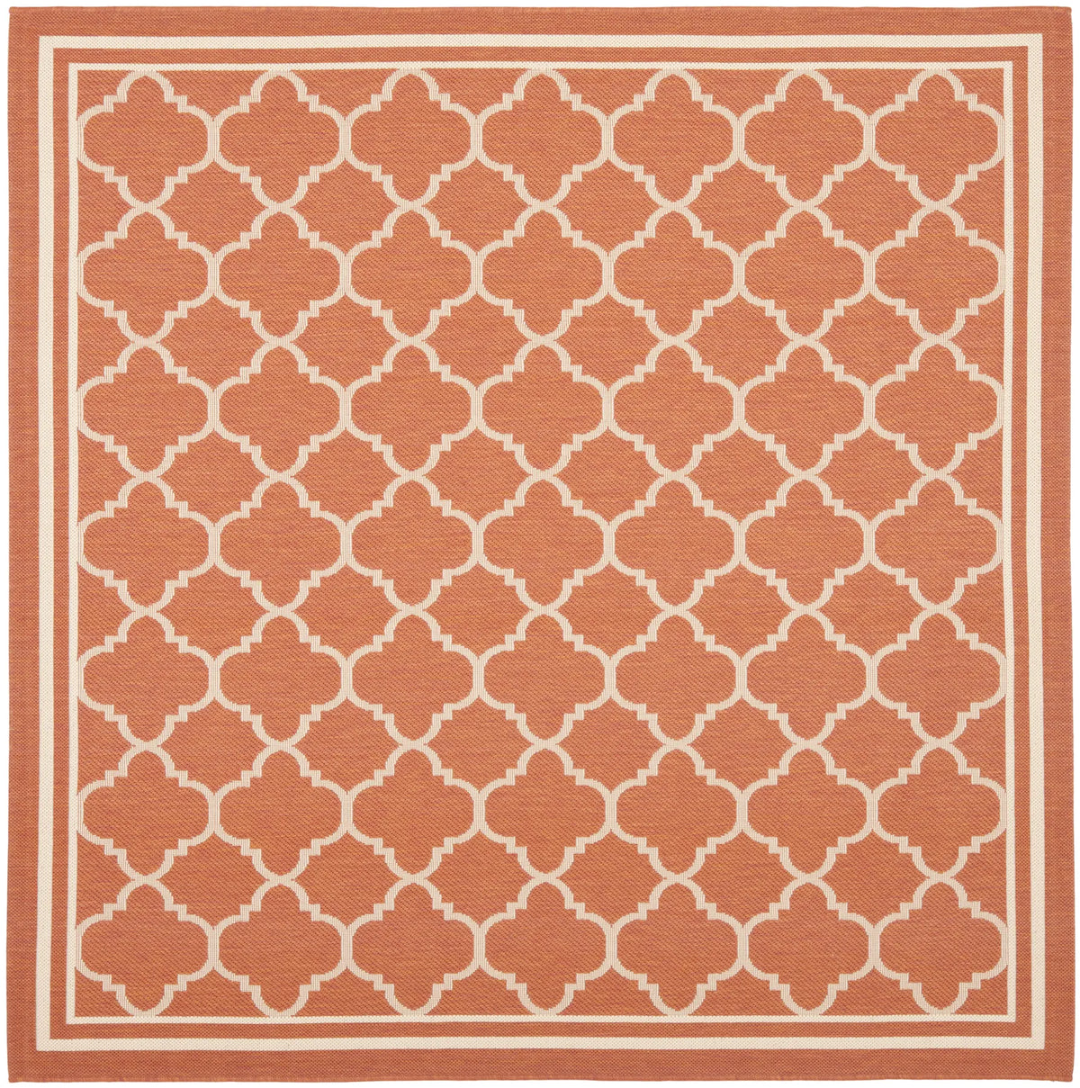 Safavieh Courtyard 6'-7" x 6'-7" Rug in Terracotta / Bone