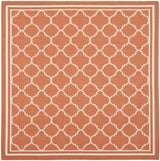 Safavieh Courtyard 6'-7" x 6'-7" Rug in Terracotta / Bone