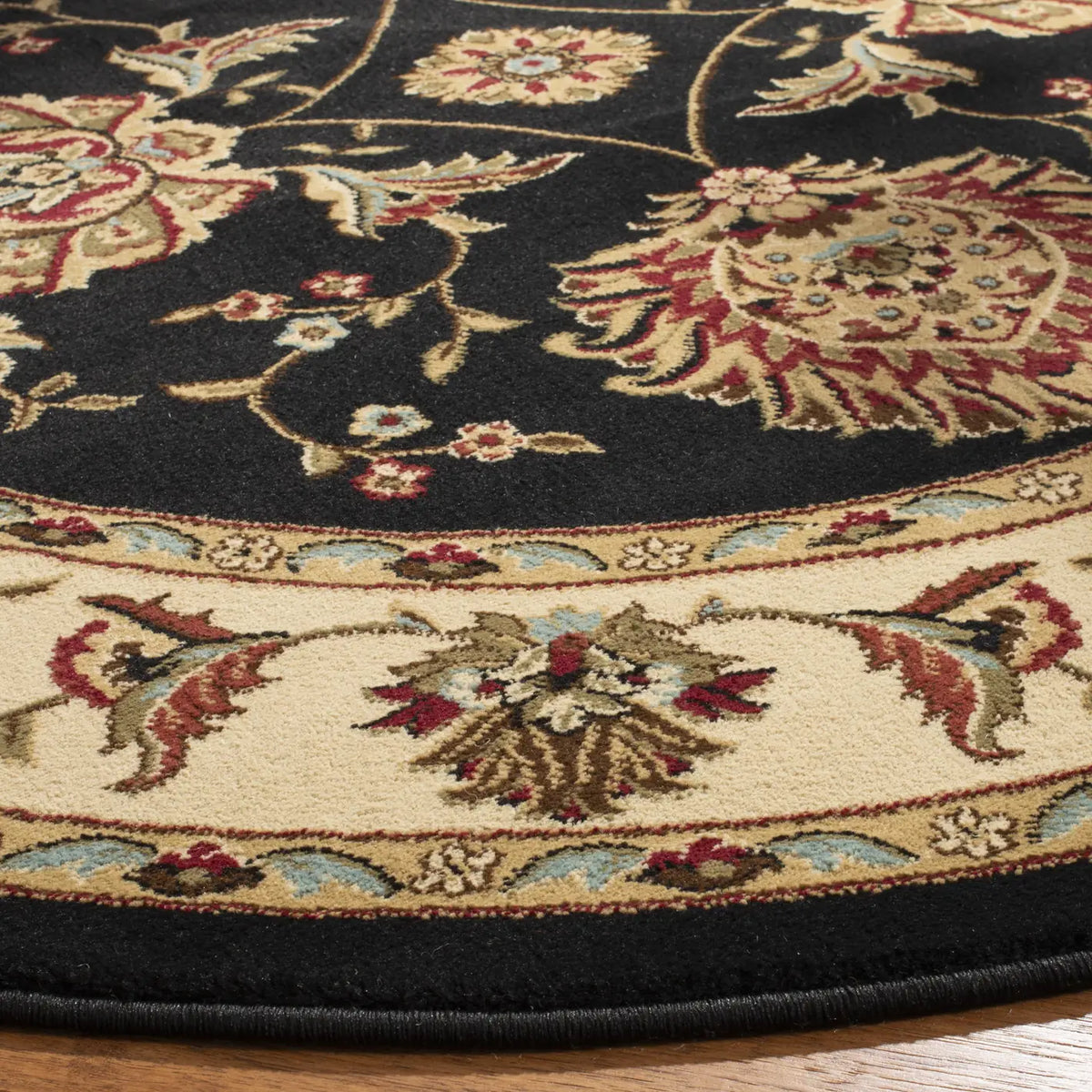 Safavieh Lyndhurst 5'-3" x 5'-3" Rug in Black / Ivory