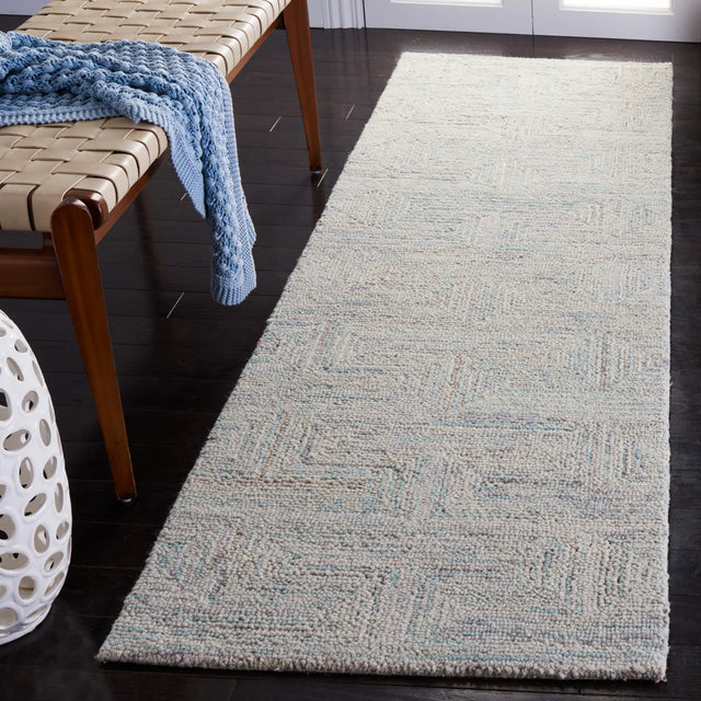 Safavieh Ikat 2'-3" x 8'-0" Rug in Teal / Grey