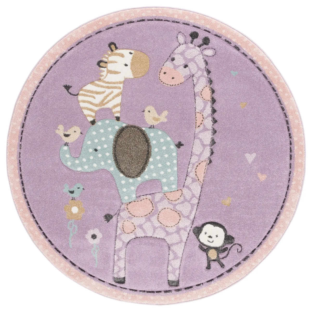 Safavieh Carousel Kids 100 5'-3" x 5'-3" Rug in Purple