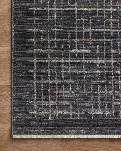 Loloi Soho Soh-01 Onyx/Silver Rug - corner on wood