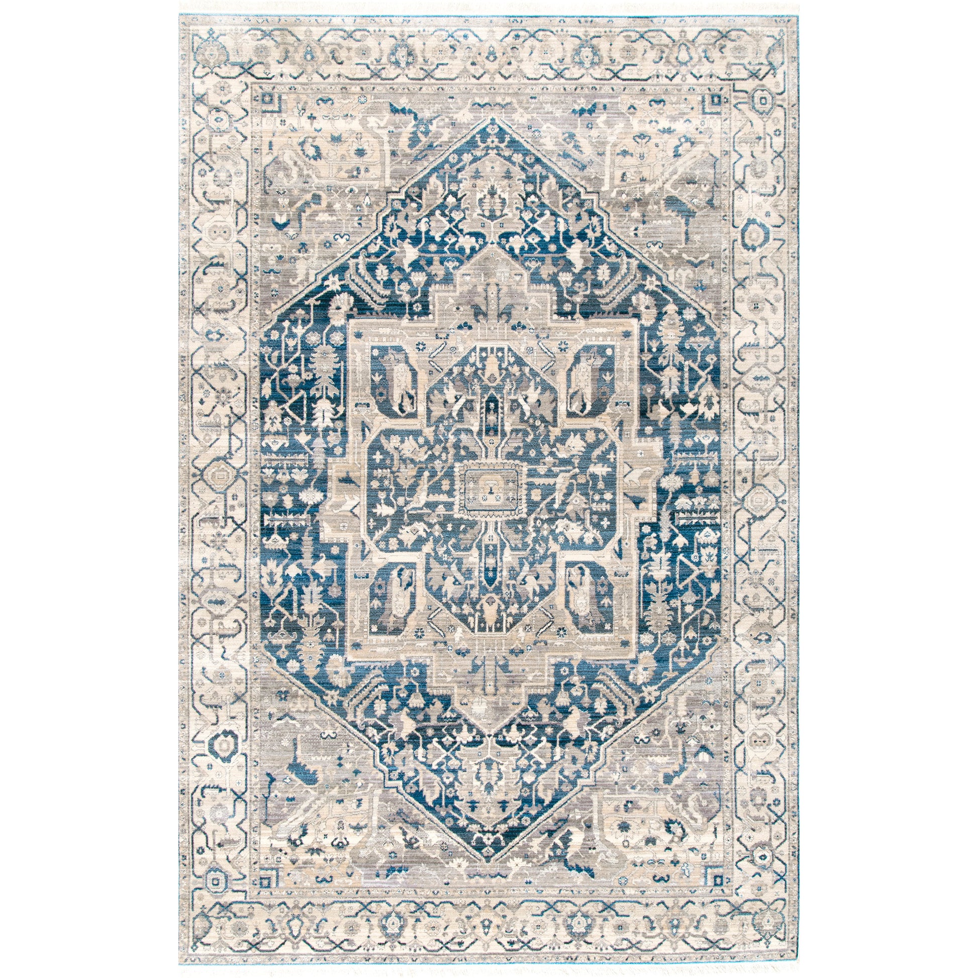 Nuloom Harriet Vintage Medallion Khmc04F Gray Area Rug