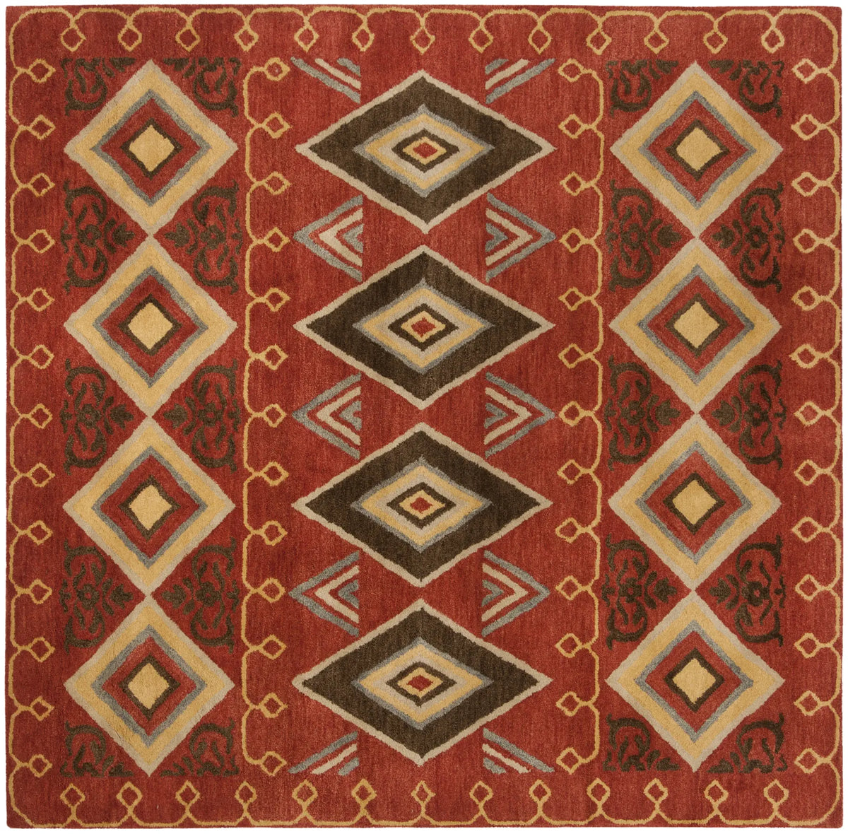 Safavieh Heritage 6'-0" x 6'-0" Rug in Red / Multi