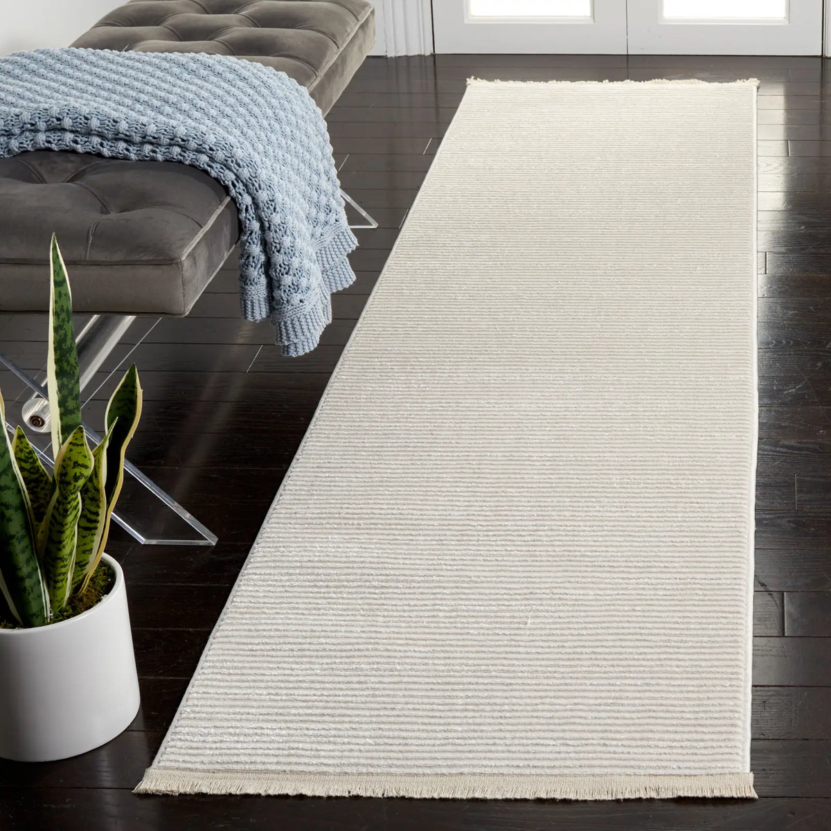 Safavieh Whisper 2'-2" x 8'-0" Rug in Ivory / Ivory