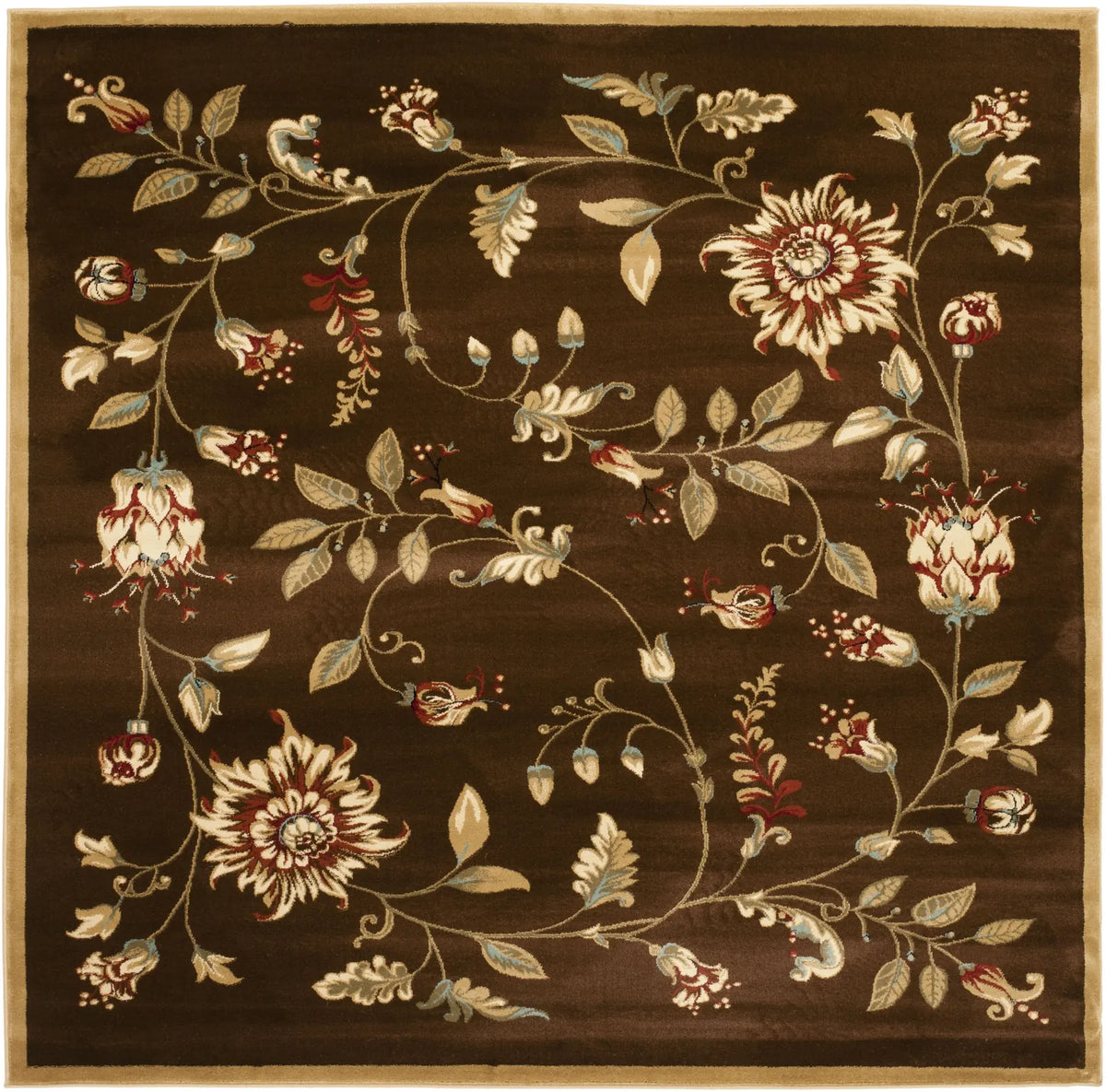 Safavieh Lyndhurst 6'-7" x 6'-7" Rug in Brown / Multi
