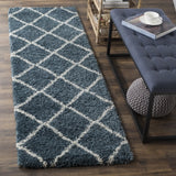 Safavieh Hudson Shag 2'-3" x 10'-0" Rug in Slate Blue / Ivory