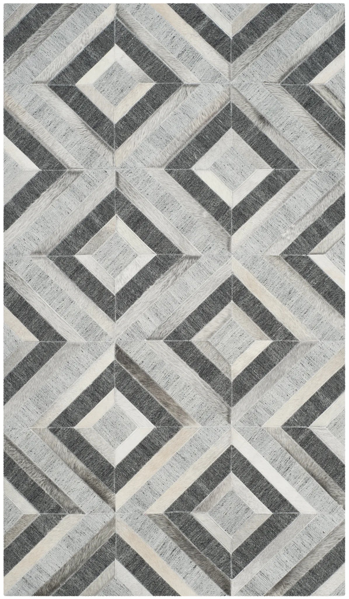 Safavieh Studio Leather 3'-0" x 5'-0" Rug in Ivory / Dark Grey