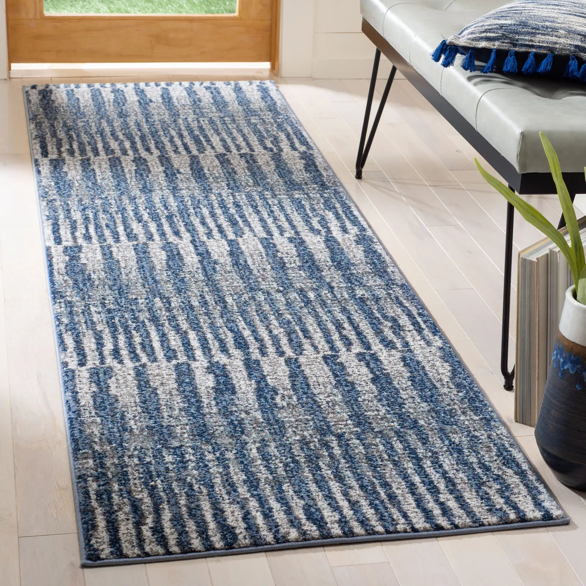 Safavieh Galaxy 2'-3" x 10'-0" Rug in Navy / Light Grey