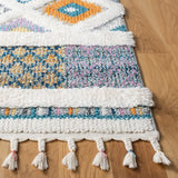 Safavieh Moroccan Fringe Shag 4'-0" x 6'-0" Rug in Ivory / Navy