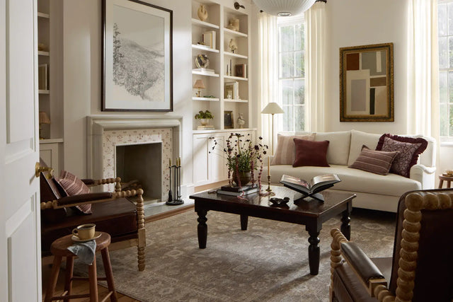 Chris Loves Julia x Loloi Louisa LOI-03 Taupe / Ivory Rug - room scene 1 horizontal