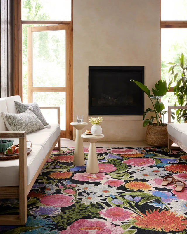 Loloi Botanical Bot-01 Black/Multi Rug - room scene 1