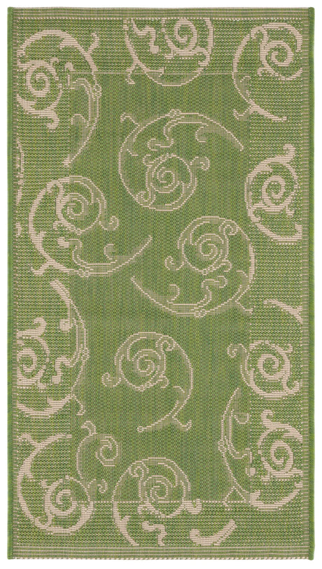 Safavieh Courtyard 2'-0" x 3'-7" Rug in Olive / Natural
