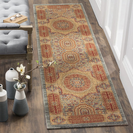 Safavieh Mahal 2'-2" x 10'-0" Rug in Navy / Red