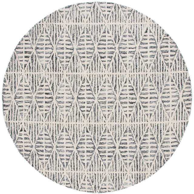 Safavieh Ebony 6'-0" x 6'-0" Rug in Black / Ivory