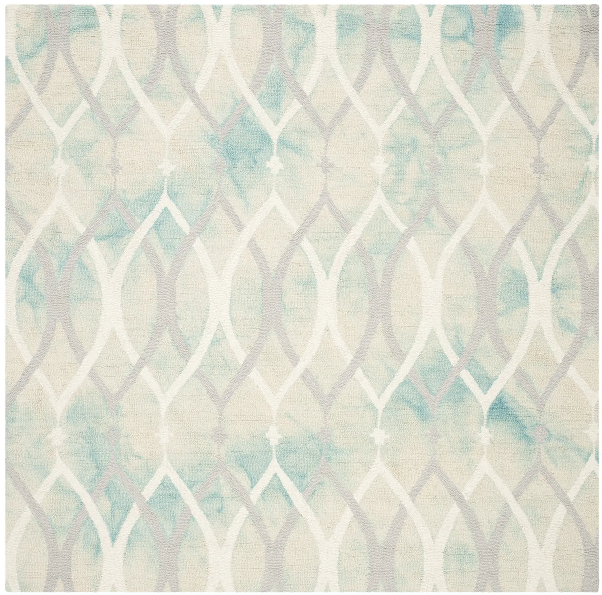 Safavieh Dip Dye 7'-0" x 7'-0" Rug in Green / Ivory Grey