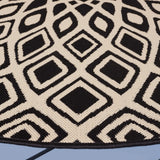 Safavieh Courtyard 6'-7" x 6'-7" Rug in Black / Beige