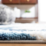 Safavieh Moroccan Tassel Shag 4'-0" x 6'-0" Rug in Blue / Ivory