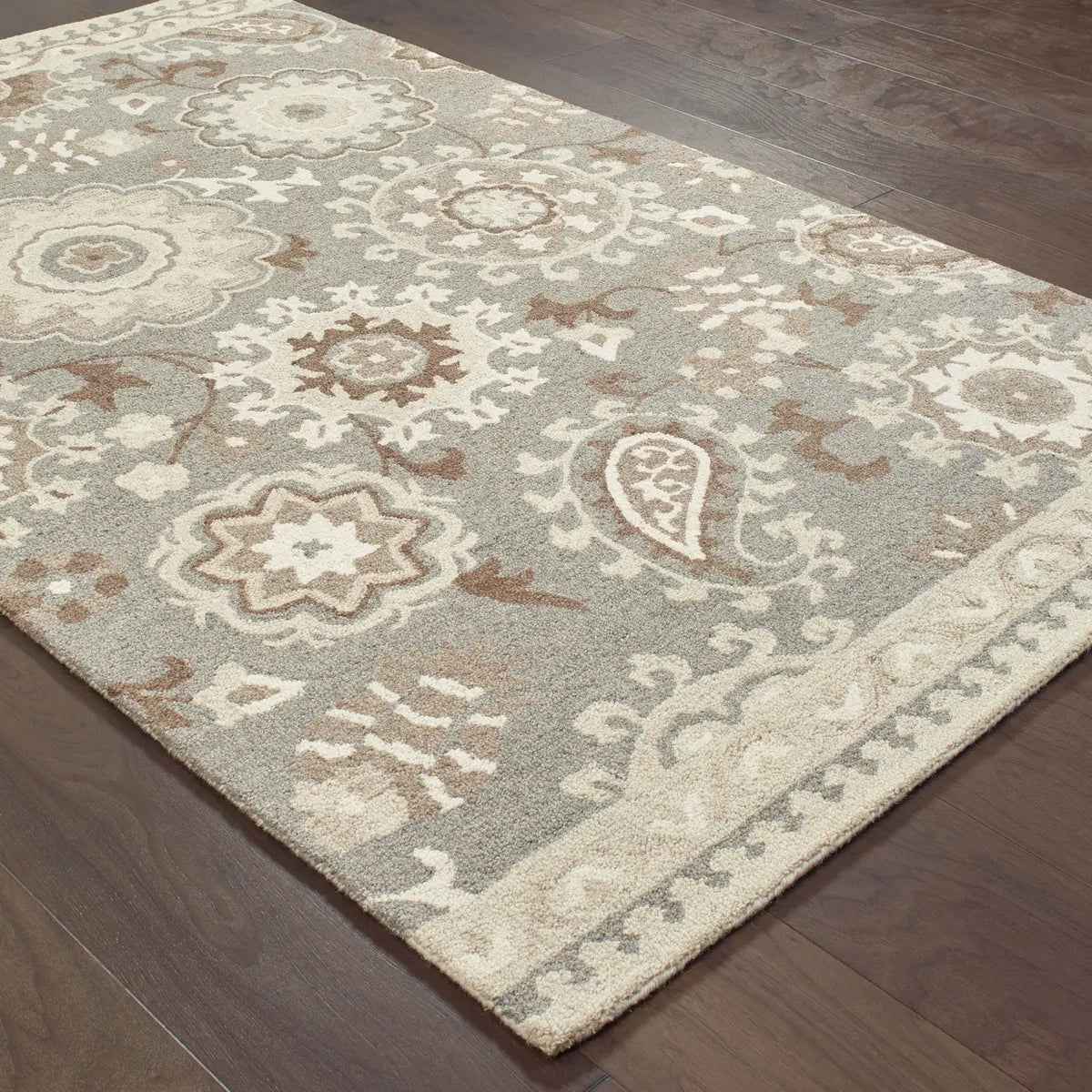 Oriental Weavers Sphinx Craft 93003 Grey / Sand Rugs - angle detail