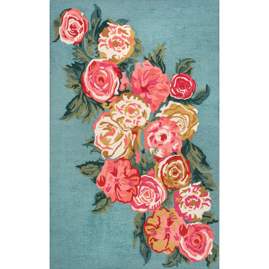 Nuloom Rose Bouquet Ahpe01B Light Blue Area Rug