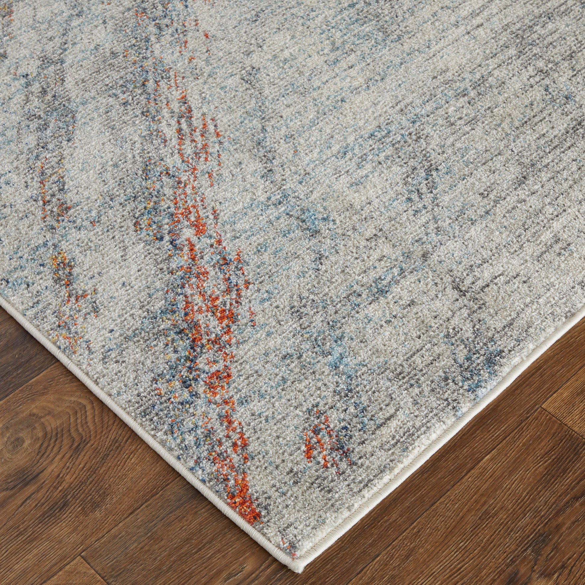 Feizy Edgemont Edg39Imf Ivory/Orange/Blue Area Rug