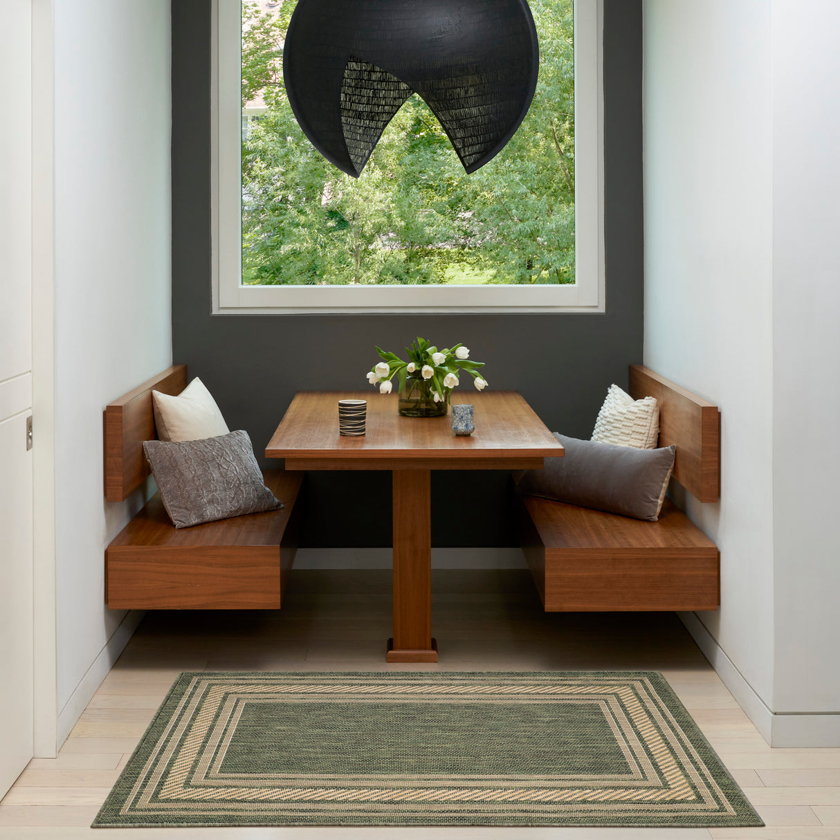 Nourison Horizon Indoor/Outdoor HOZ03 Green Contemporary Area Rugs