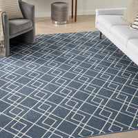 Nourison Modern Lines Mol01 Denim Area Rug