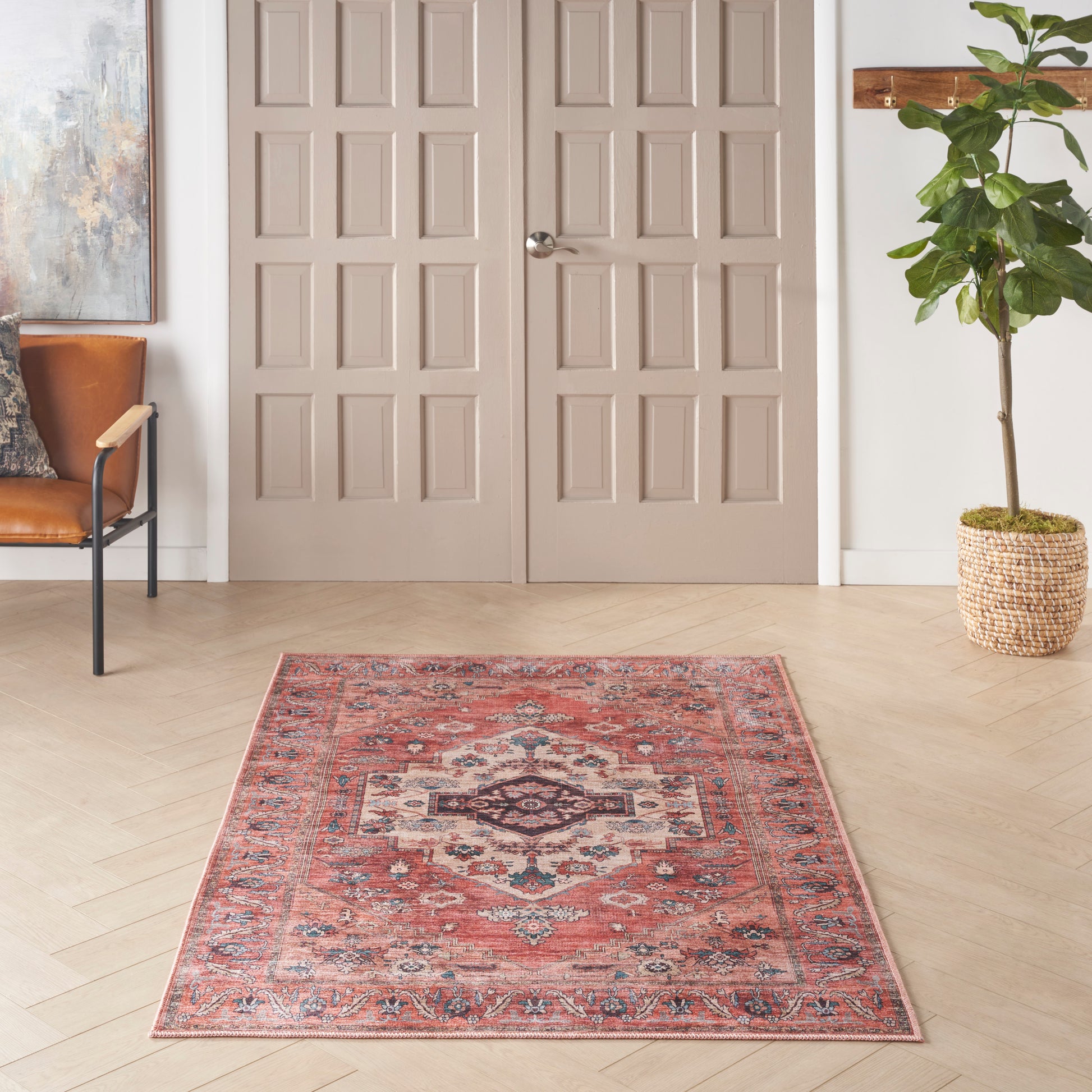 Nourison Grand Washables Grw03 Rust Multicolor Area Rug