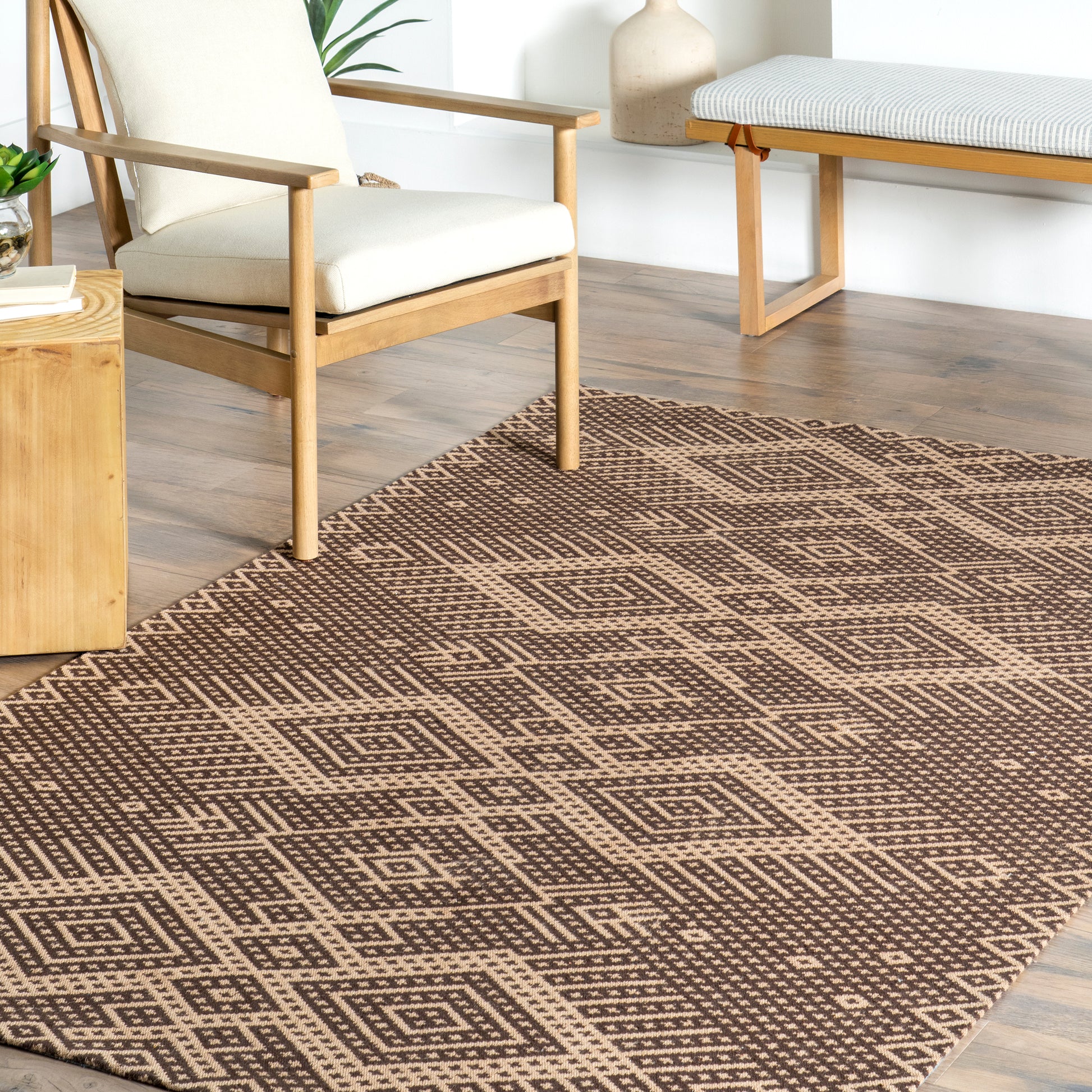 Nuloom Leith Geometric Nirv01A Natural Area Rug