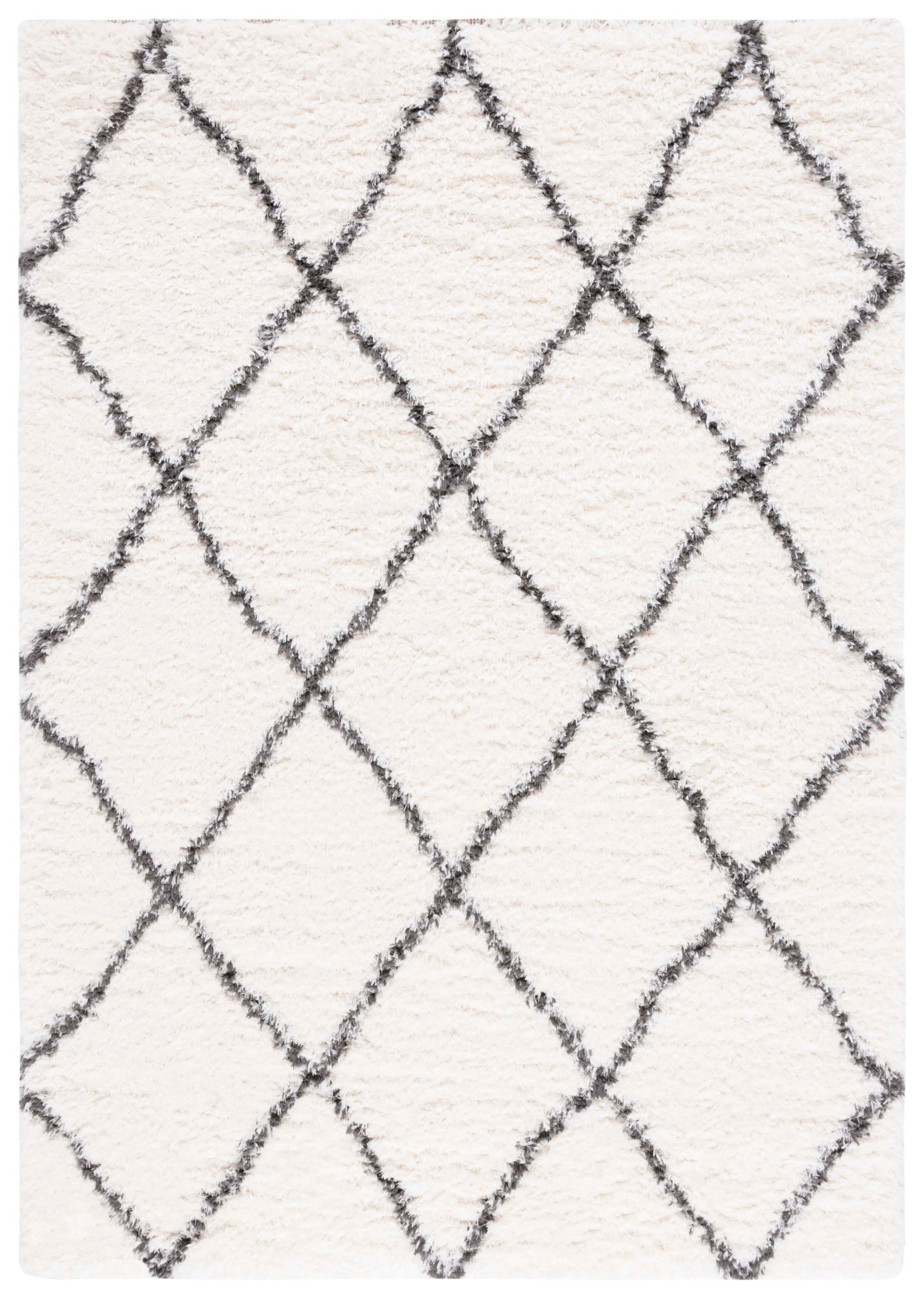 Safavieh Flokati Flkb313A Ivory/Dark Grey Area Rug