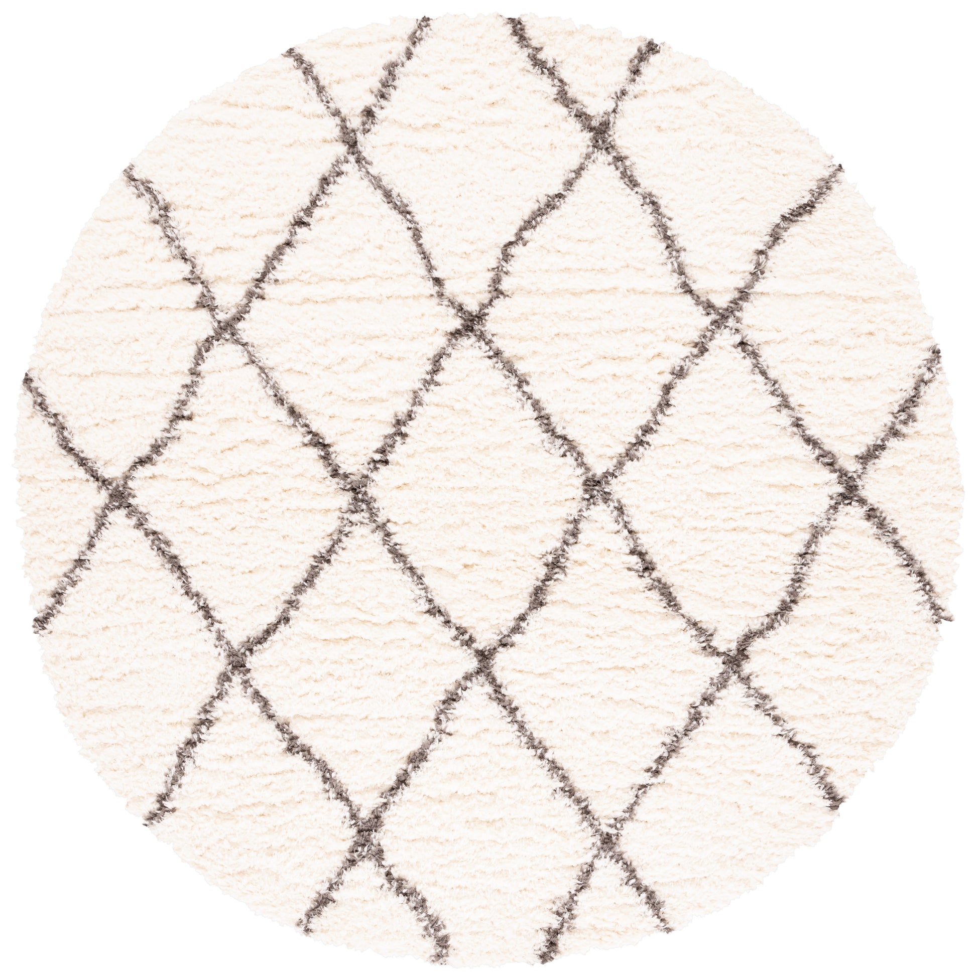 Safavieh Flokati Flkb313A Ivory/Dark Grey Area Rug