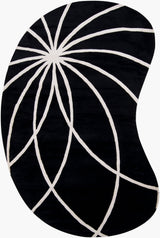 Livabliss Forum fm-7072 Black / White Rugs - novelty flat view