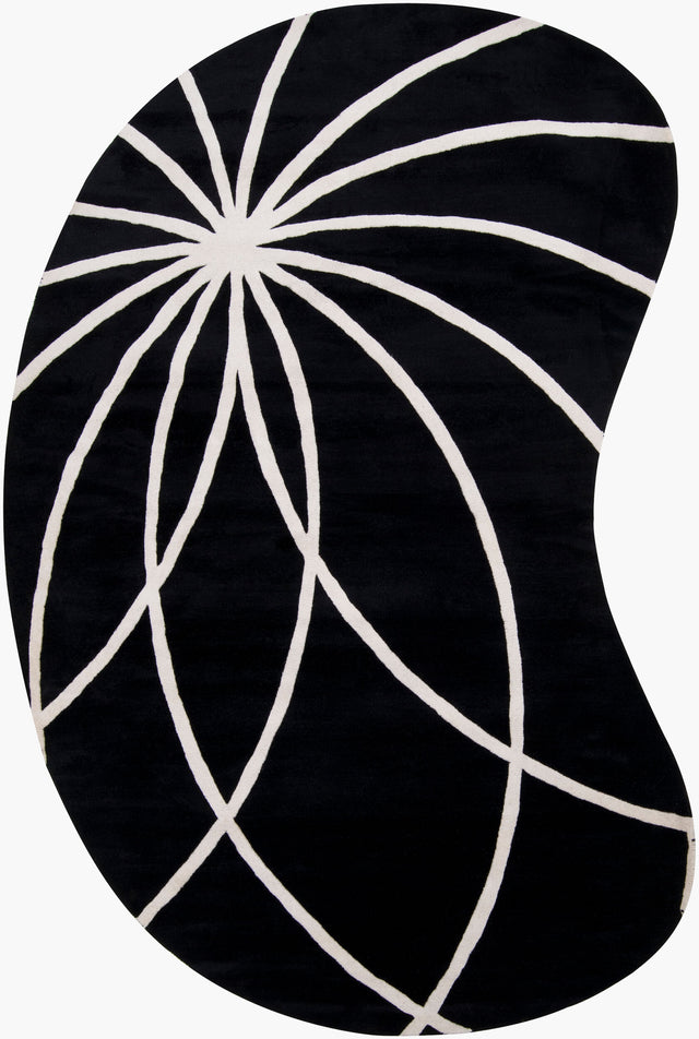 Livabliss Forum fm-7072 Black / White Rugs - novelty flat view