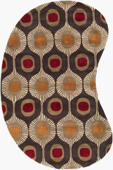 Livabliss Forum Fm-7170 Dark Chocolate / Tan / Dark Beige Rugs - novelty flat view