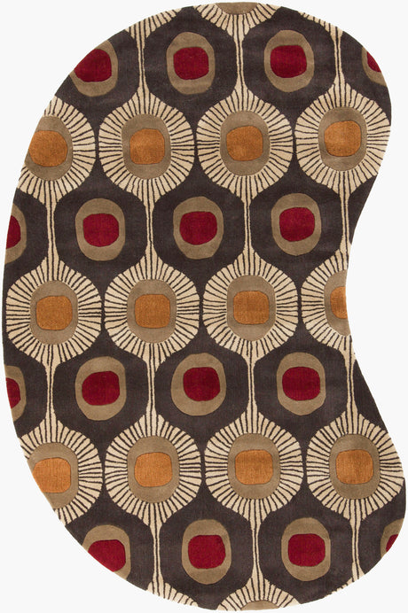 Livabliss Forum Fm-7170 Dark Chocolate / Tan / Dark Beige Rugs - novelty flat view