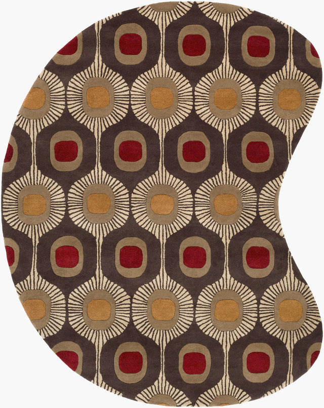 Livabliss Forum Fm-7170 Dark Chocolate / Tan / Dark Beige Rugs - novelty flat view