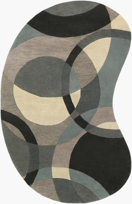 Livabliss Forum Fm-7193 Khaki, Teal, Charcoal, Black, Taupe Rugs - novelty flat view