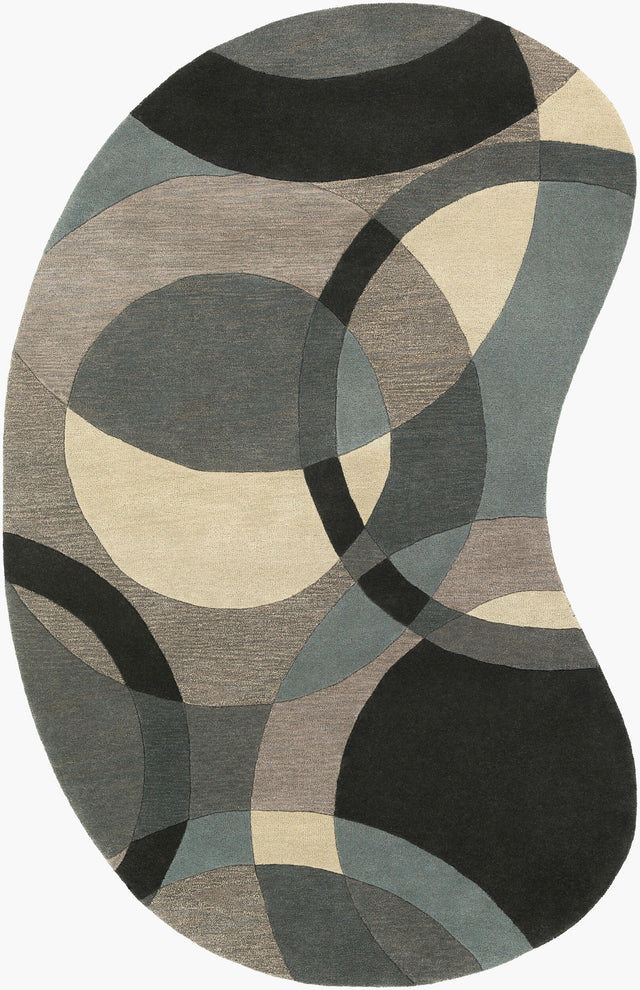 Livabliss Forum Fm-7193 Khaki, Teal, Charcoal, Black, Taupe Rugs - novelty flat view