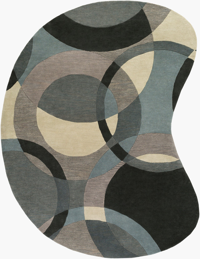 Livabliss Forum Fm-7193 Khaki, Teal, Charcoal, Black, Taupe Rugs - novelty flat view